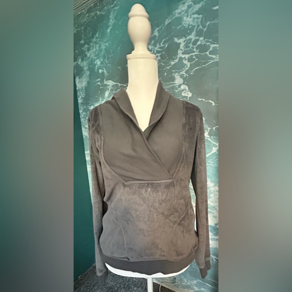 Blue gray velour shirt